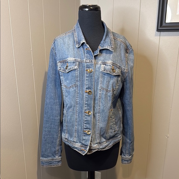 B7 Merona Women’s Large Light Blue Denim Jacket - Picture 1 of 5